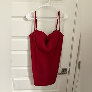 Fashion Nova Strapless Red Dress